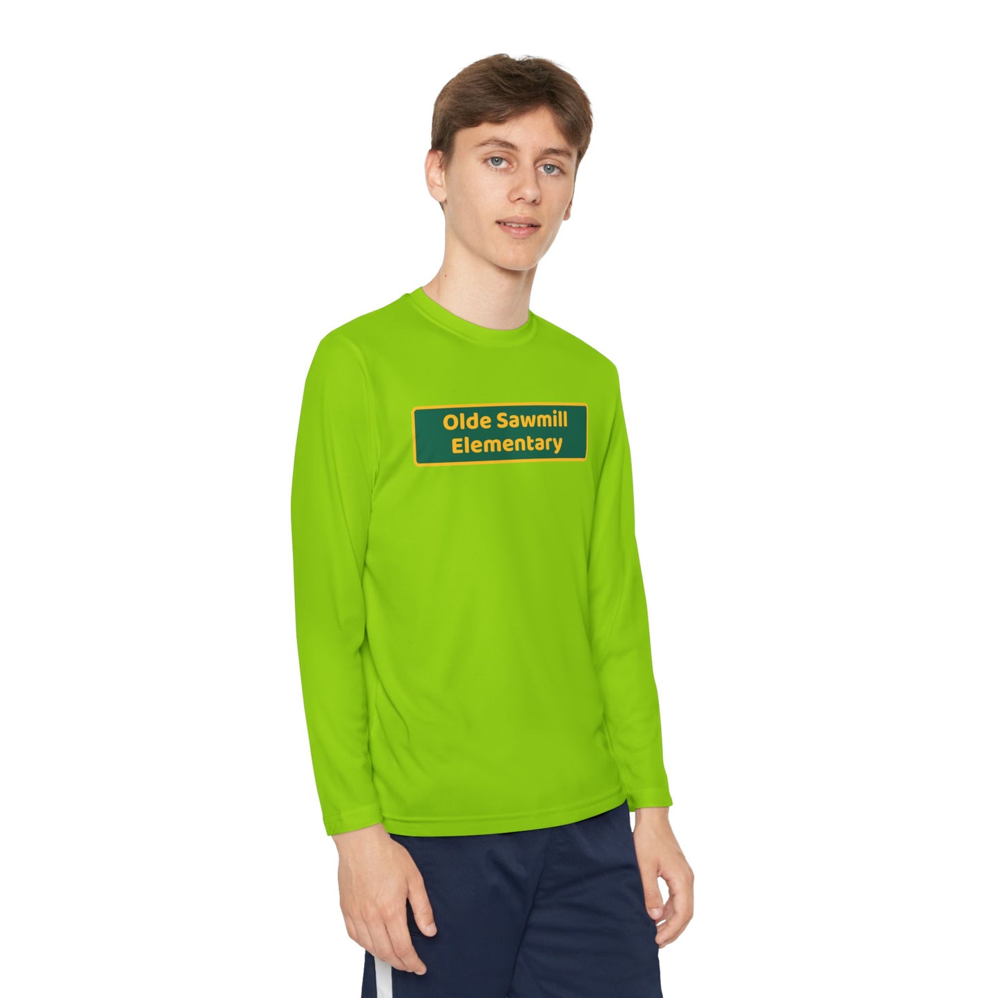 Olde Sawmill Blackboard Youth Long Sleeve Competitor Tee