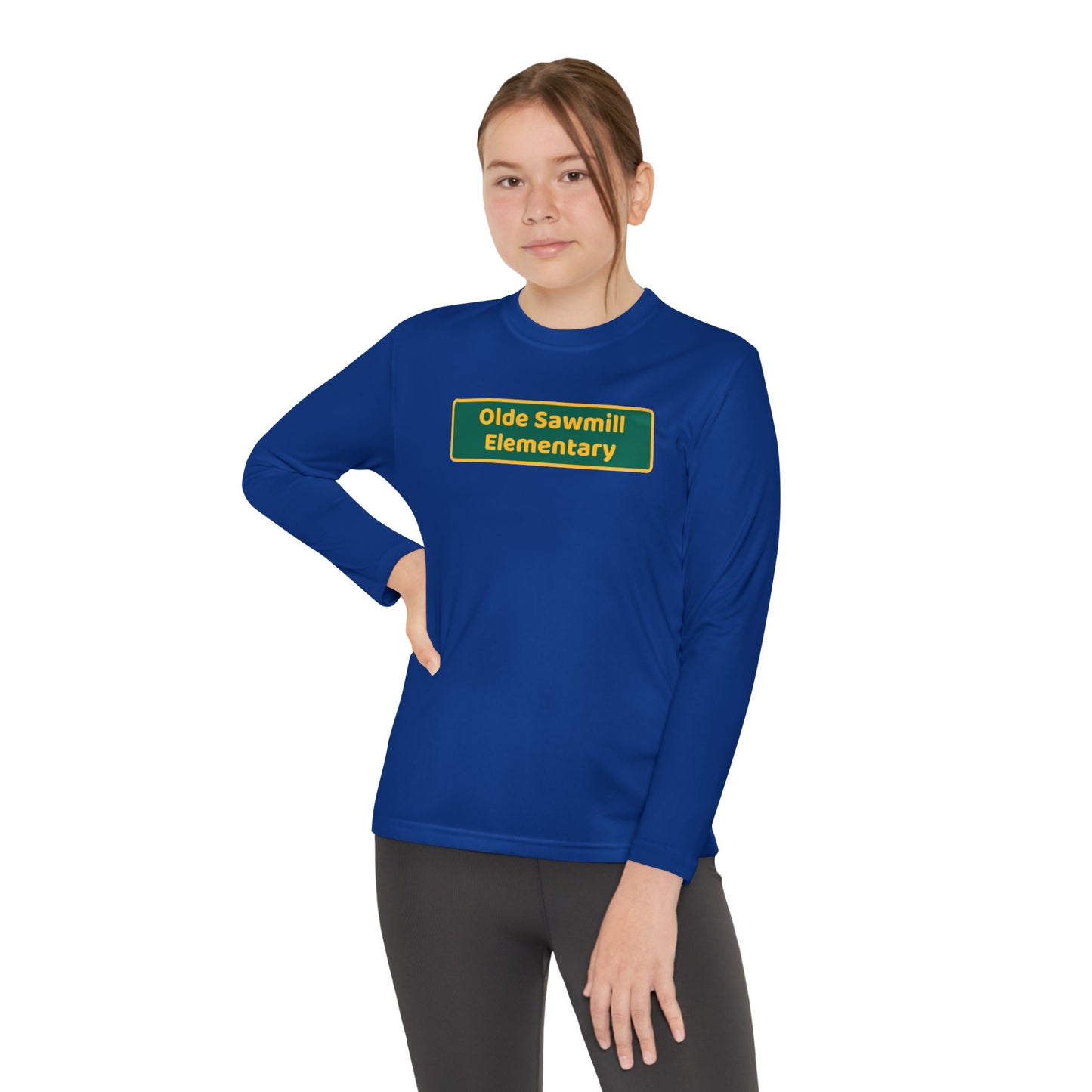 Olde Sawmill Blackboard Youth Long Sleeve Competitor Tee