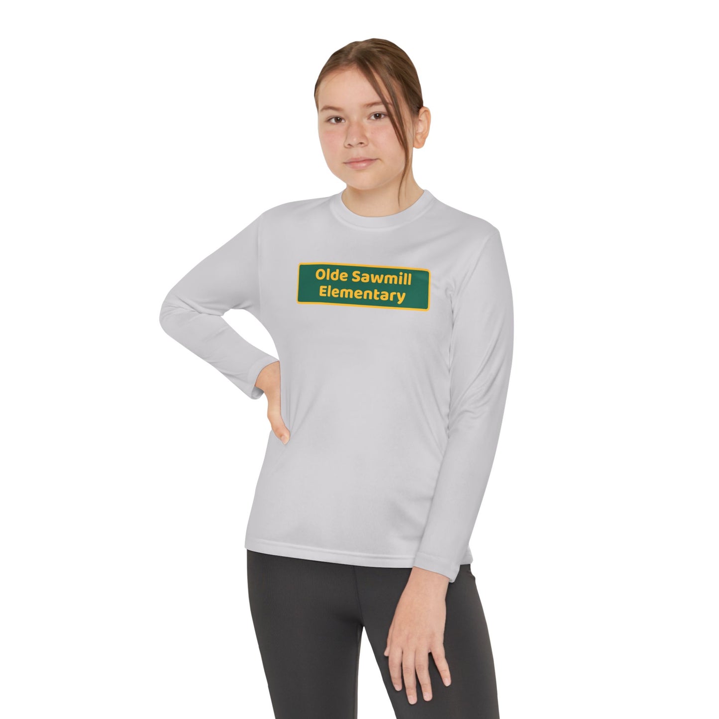 Olde Sawmill Blackboard Youth Long Sleeve Competitor Tee