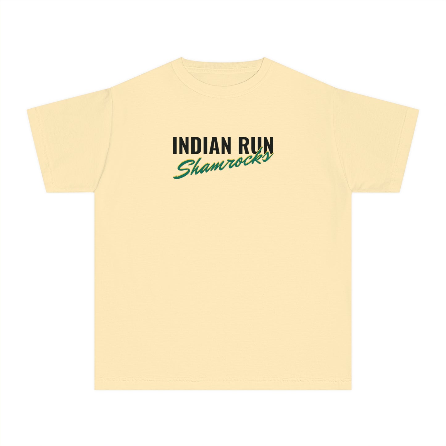 Indian Run Shamrocks Script Youth Midweight Tee