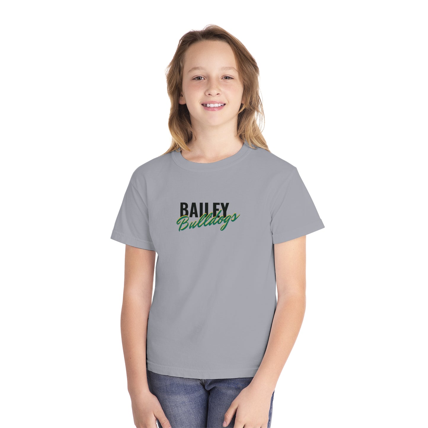 Bailey Bulldogs Script Youth Midweight Tee