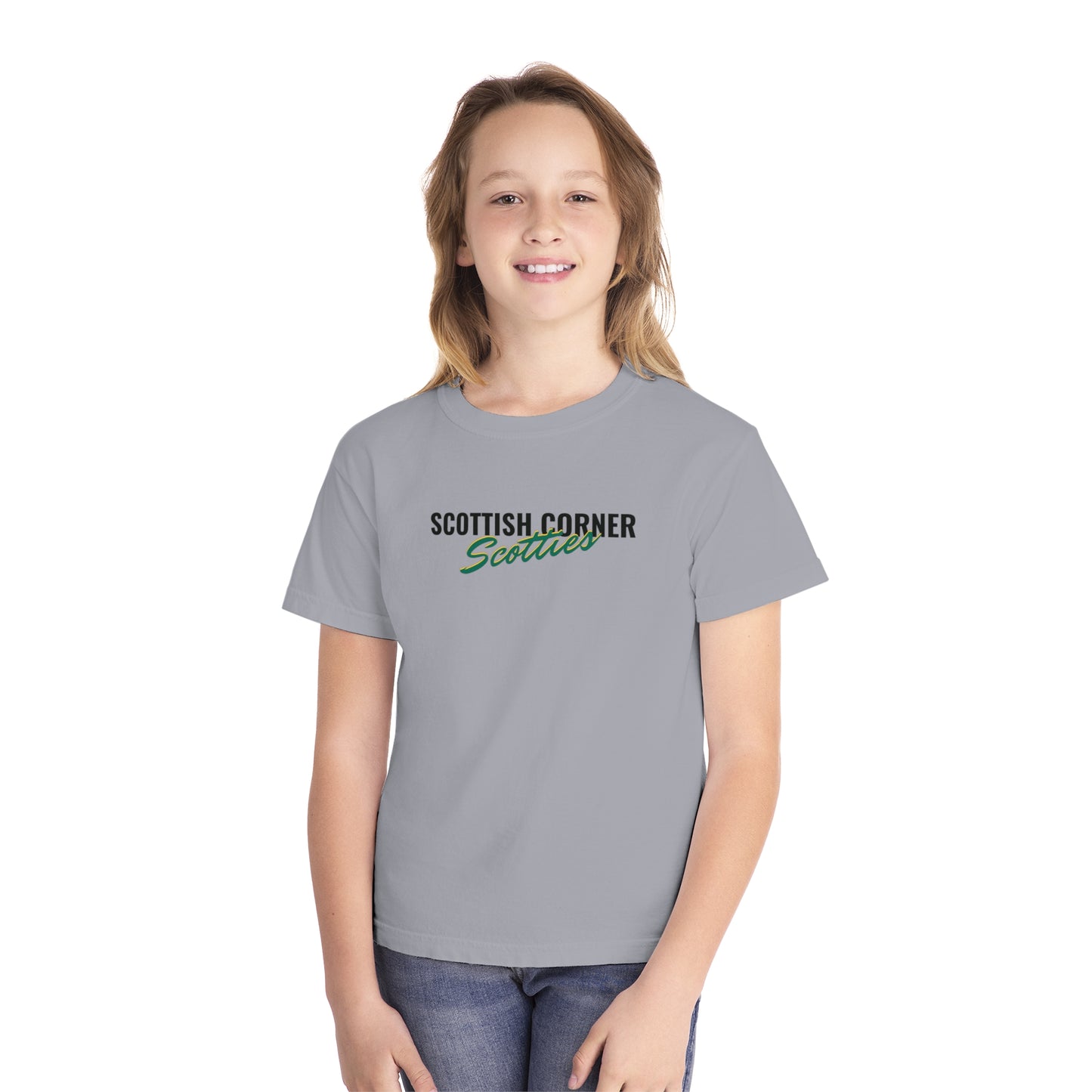 Scottish Corners Scotties Script Youth Midweight Tee