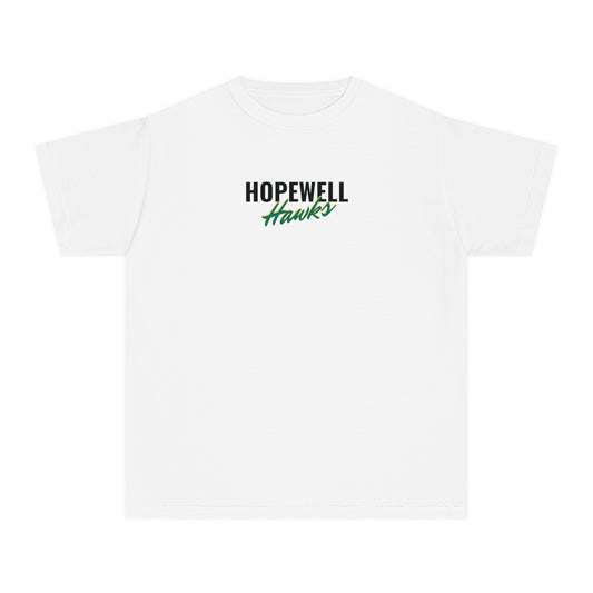 Hopewell Hawks Script Youth Midweight Tee