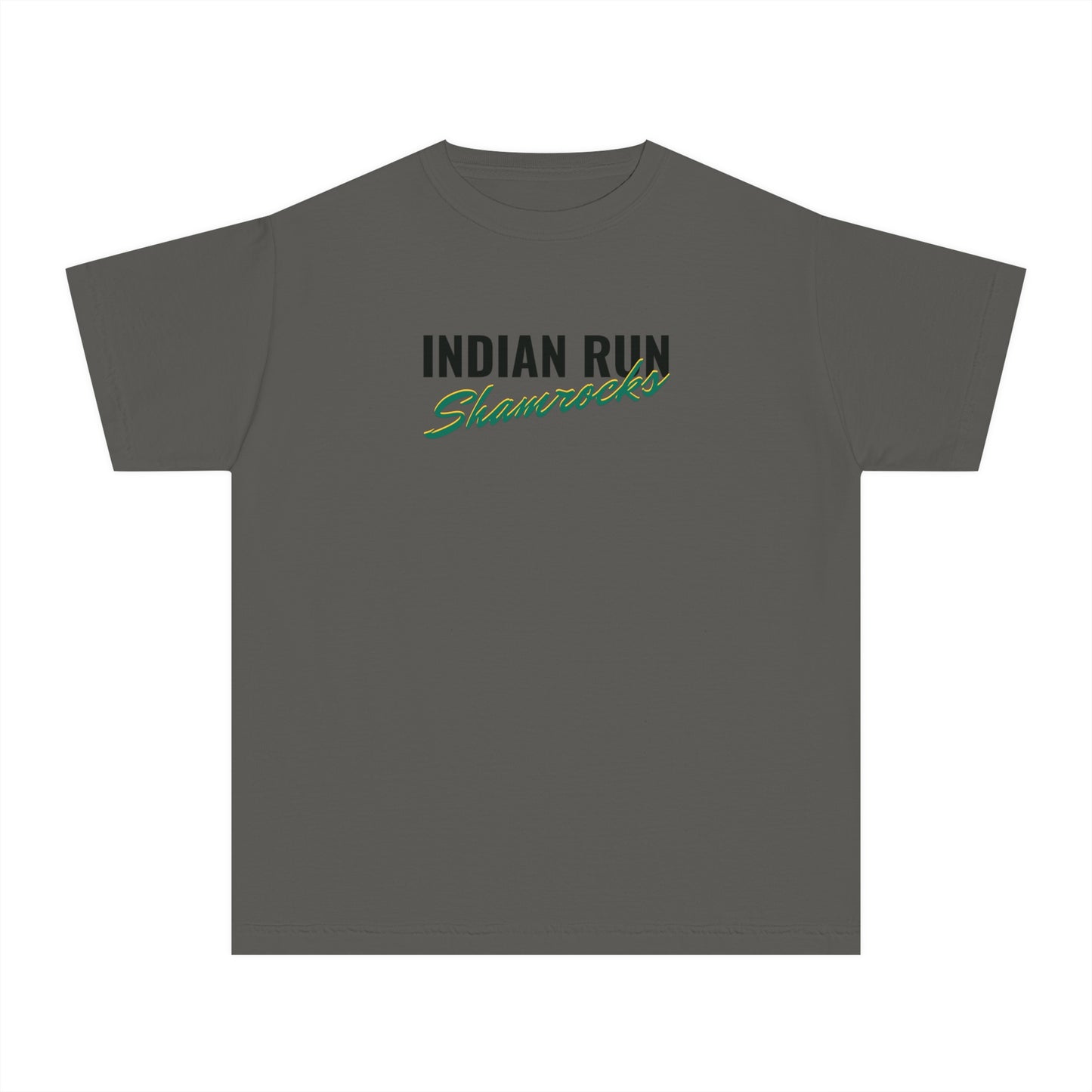 Indian Run Shamrocks Script Youth Midweight Tee