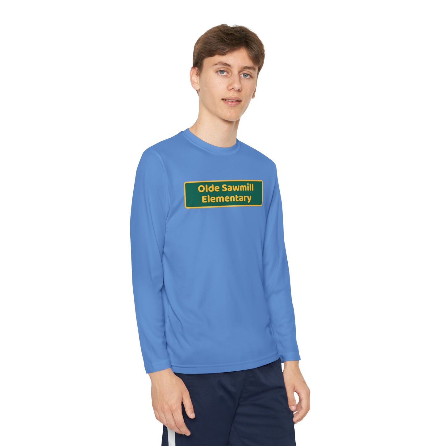 Olde Sawmill Blackboard Youth Long Sleeve Competitor Tee