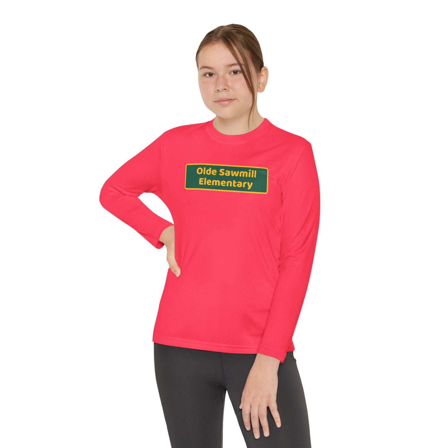 Olde Sawmill Blackboard Youth Long Sleeve Competitor Tee