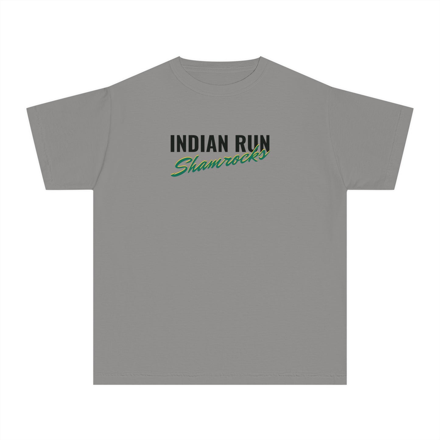 Indian Run Shamrocks Script Youth Midweight Tee