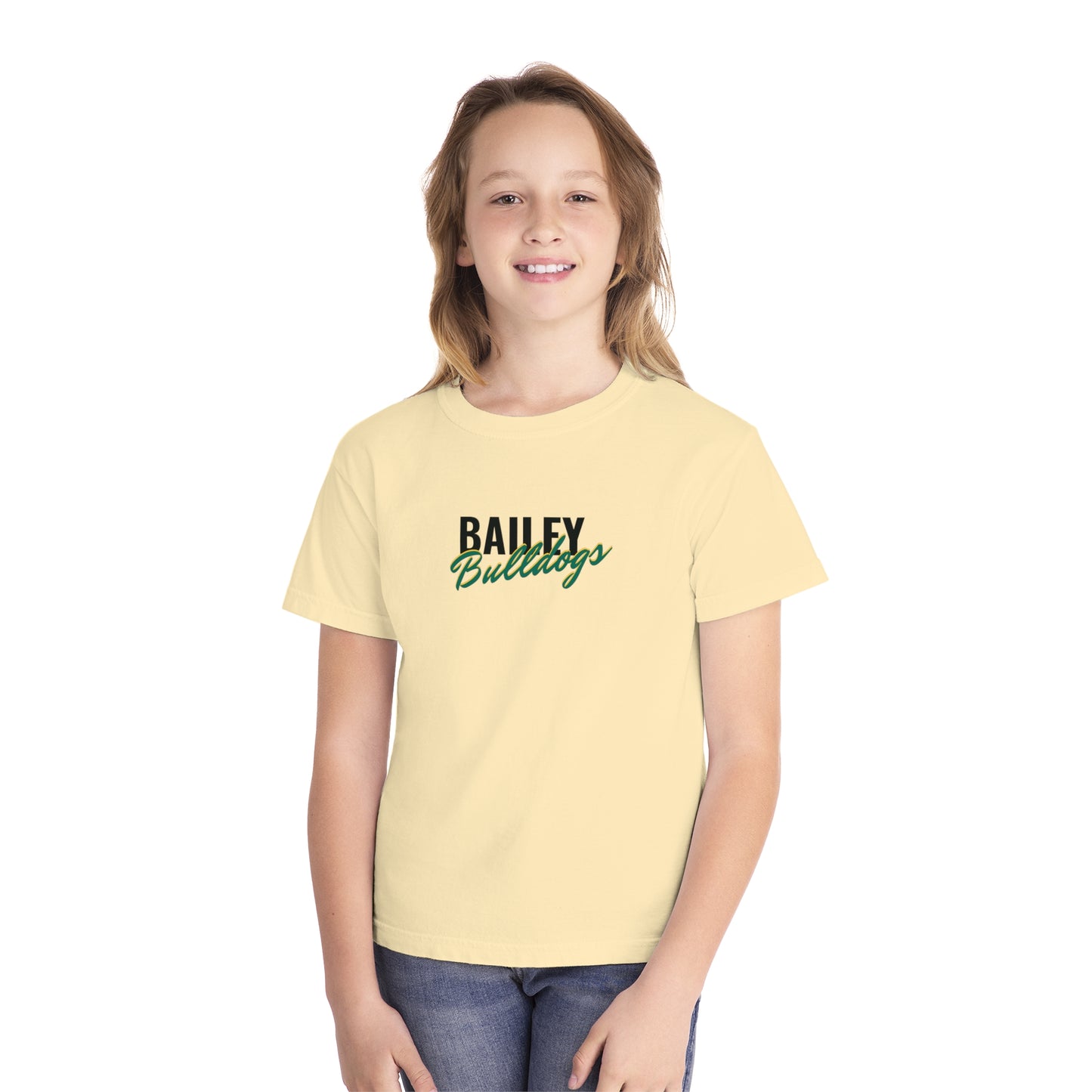 Bailey Bulldogs Script Youth Midweight Tee