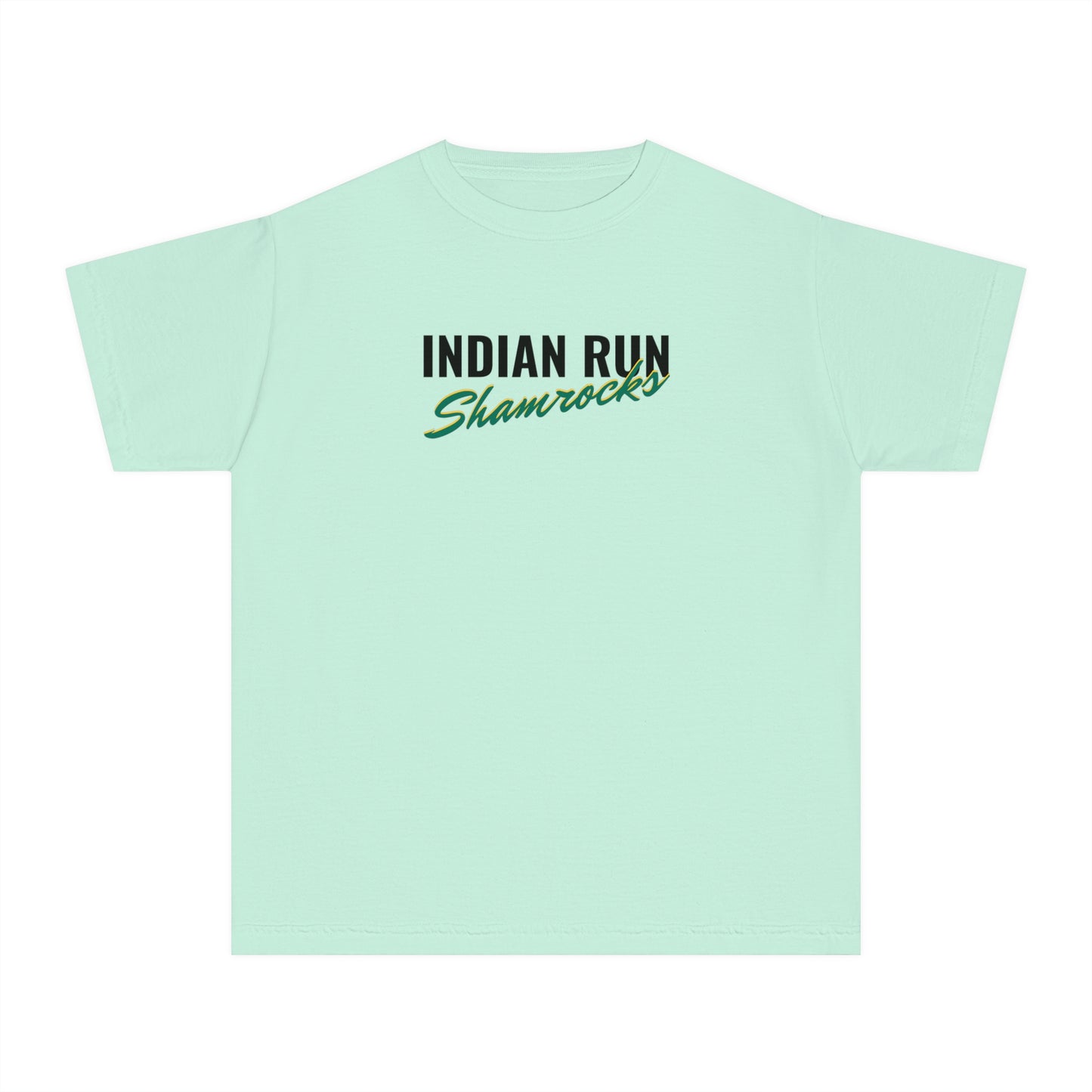 Indian Run Shamrocks Script Youth Midweight Tee