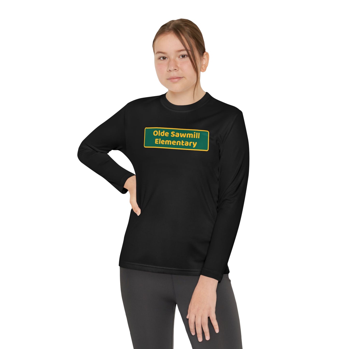 Olde Sawmill Blackboard Youth Long Sleeve Competitor Tee