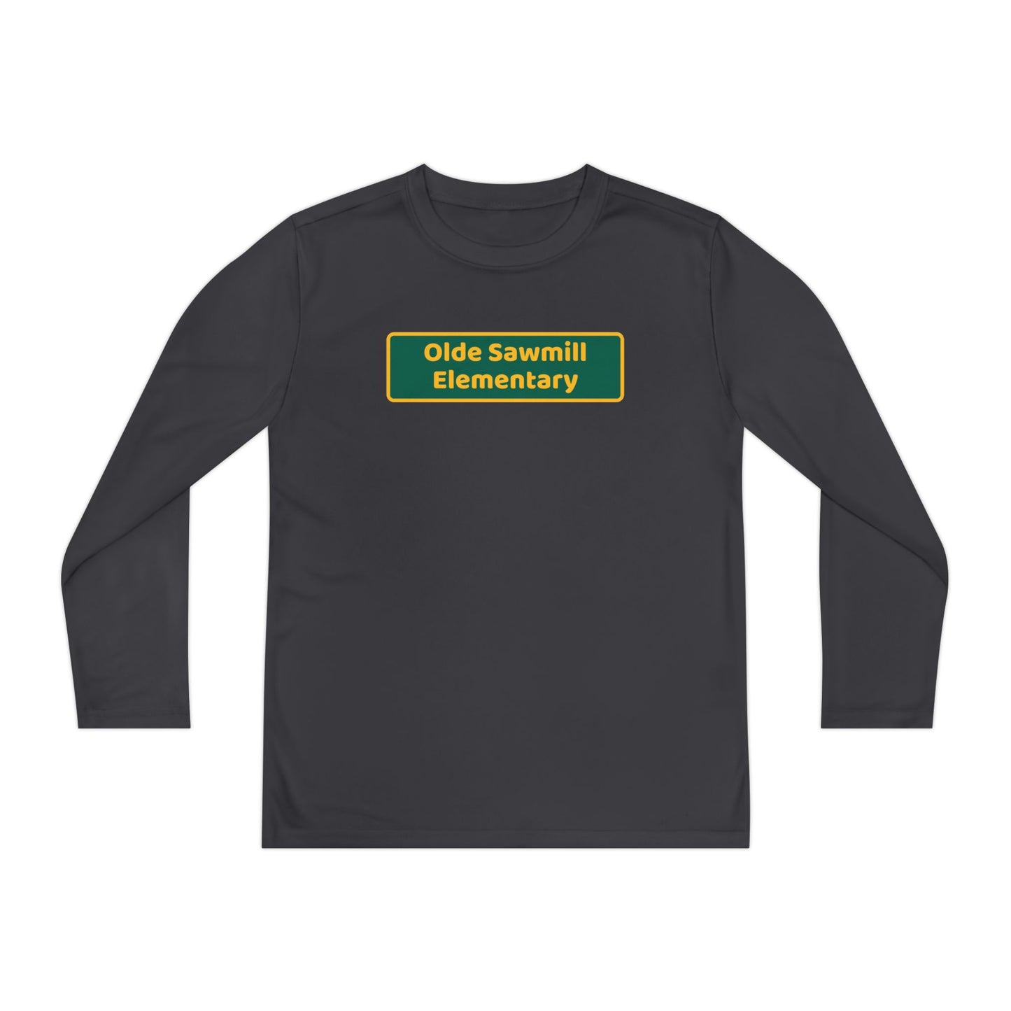 Olde Sawmill Blackboard Youth Long Sleeve Competitor Tee