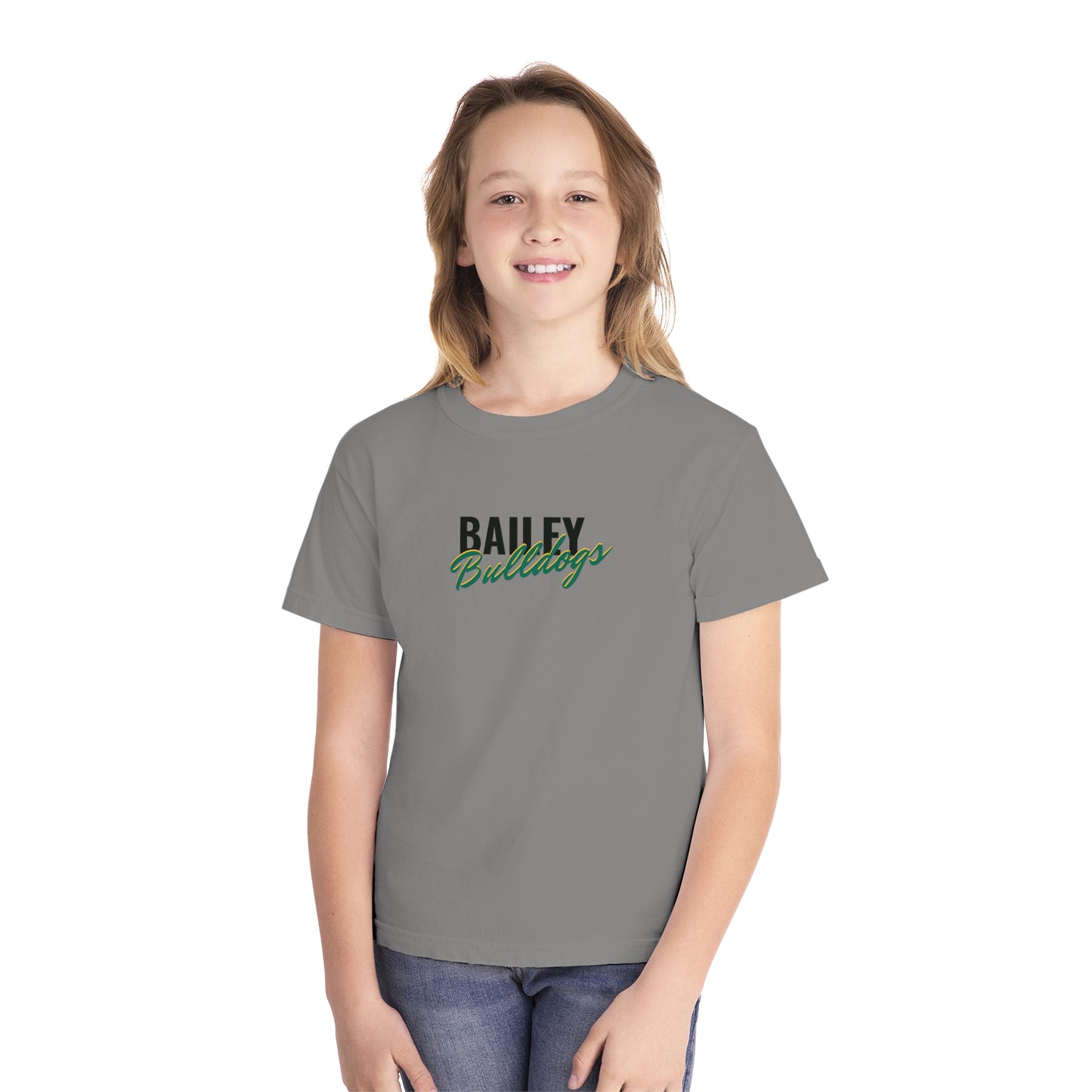 Bailey Bulldogs Script Youth Midweight Tee