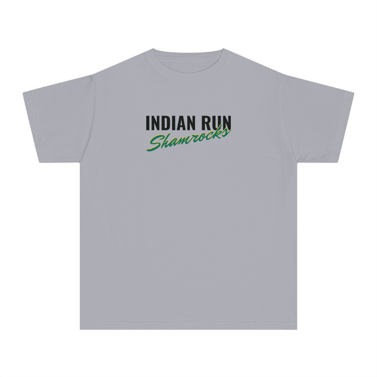 Indian Run Shamrocks Script Youth Midweight Tee