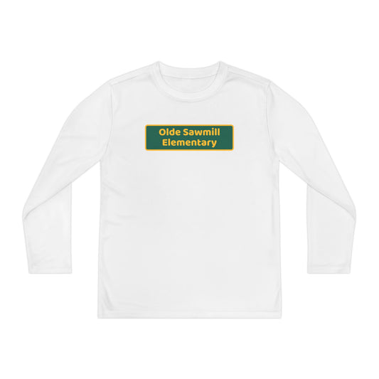 Olde Sawmill Blackboard Youth Long Sleeve Competitor Tee