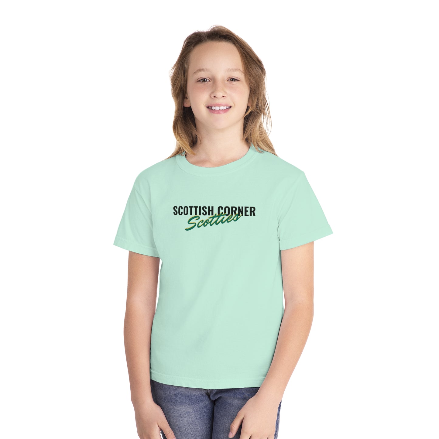 Scottish Corners Scotties Script Youth Midweight Tee