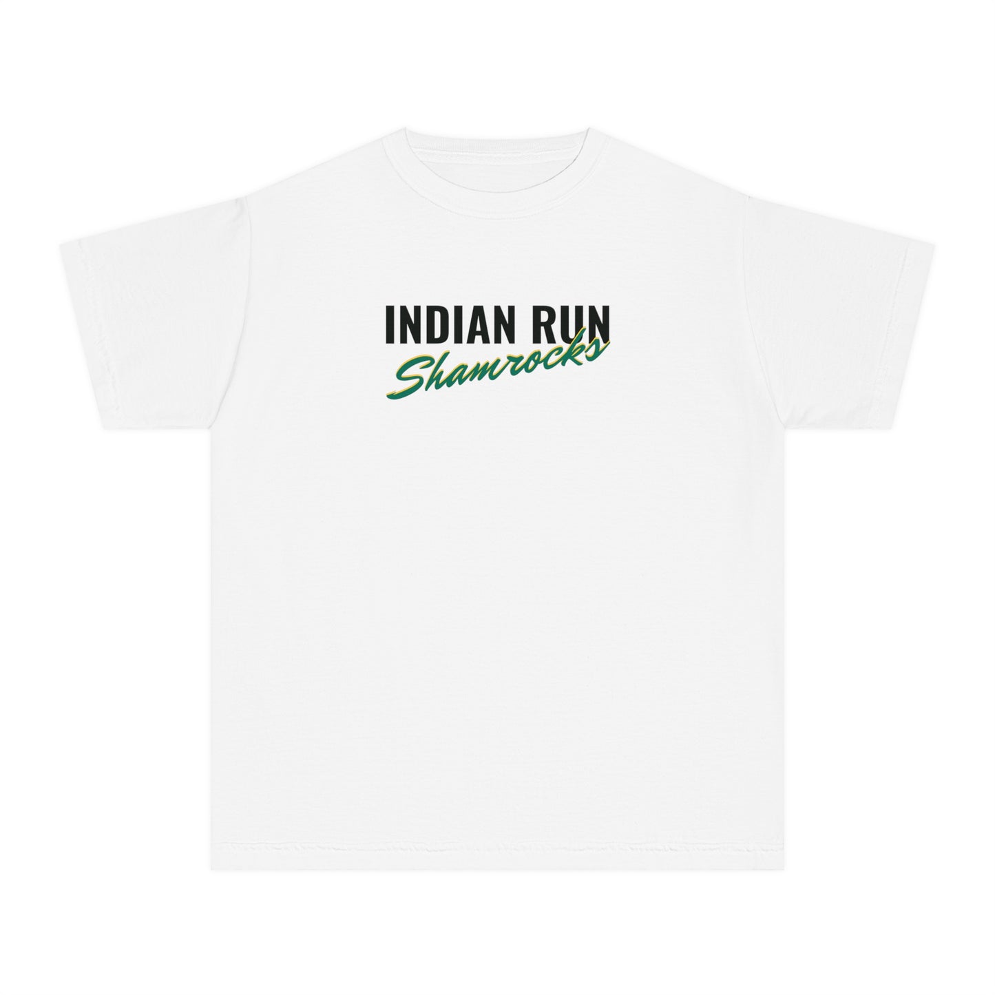 Indian Run Shamrocks Script Youth Midweight Tee