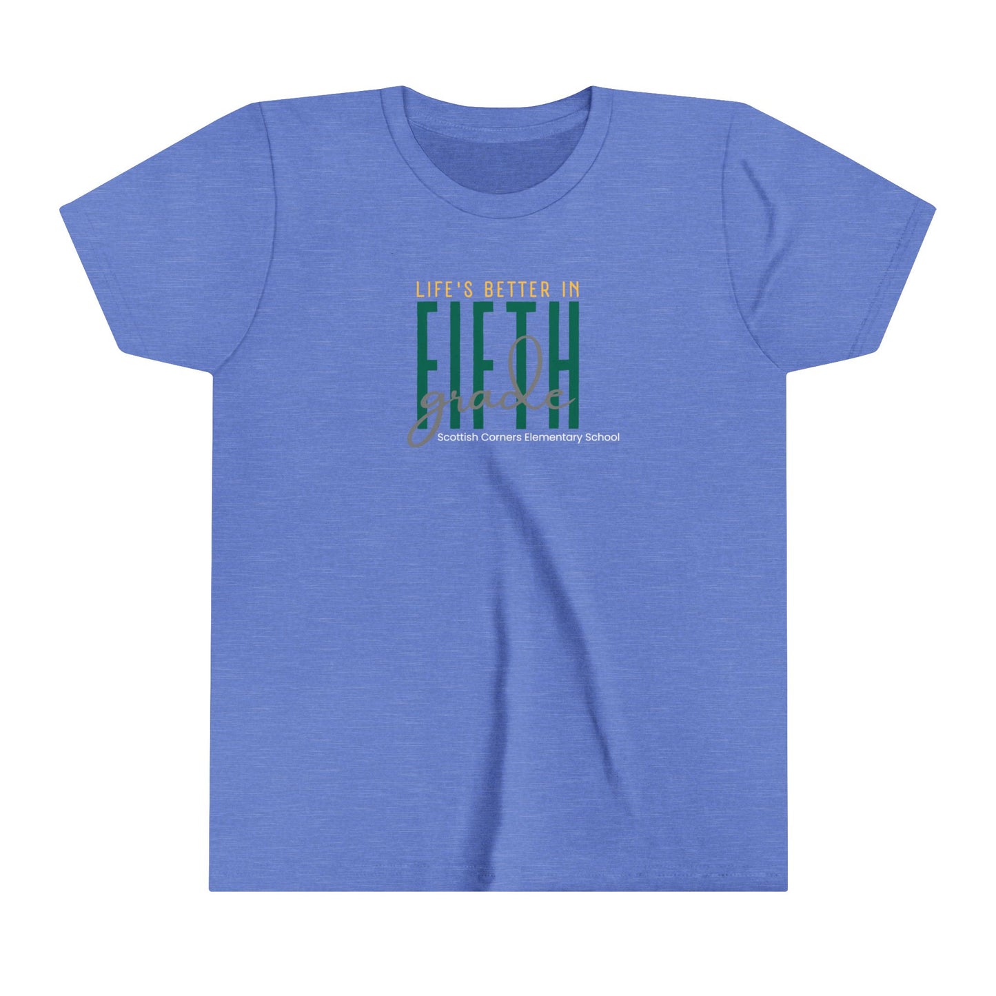 Scottish Corners Life's Better in 5th Grade Youth Short Sleeve Tee